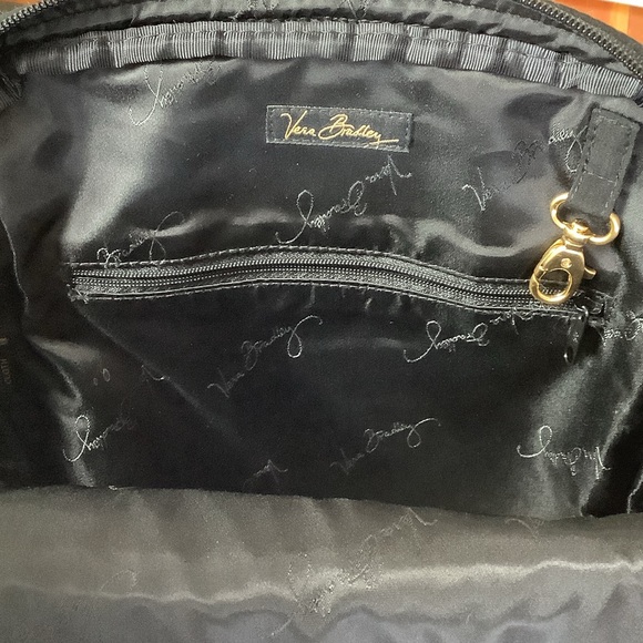 Vera Bradley Black Quilted Backpack with Moka Pot Charm. - Picture 4 of 9